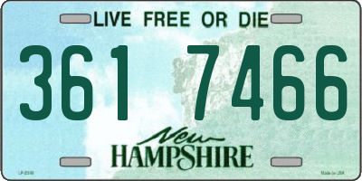 NH license plate 3617466