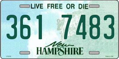 NH license plate 3617483