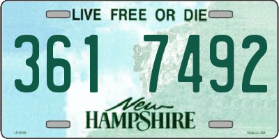 NH license plate 3617492