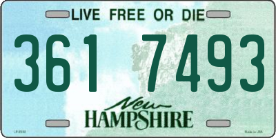 NH license plate 3617493