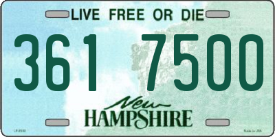 NH license plate 3617500