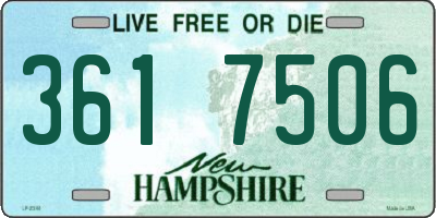 NH license plate 3617506
