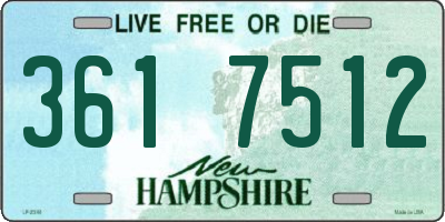 NH license plate 3617512