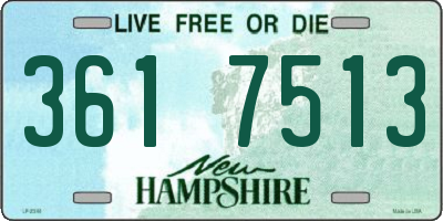 NH license plate 3617513