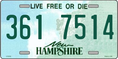 NH license plate 3617514