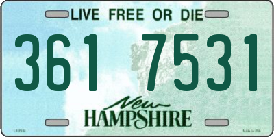 NH license plate 3617531
