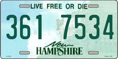 NH license plate 3617534
