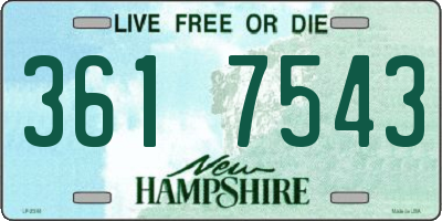 NH license plate 3617543