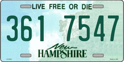 NH license plate 3617547