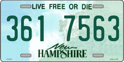 NH license plate 3617563