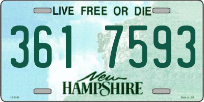 NH license plate 3617593