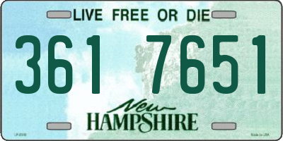 NH license plate 3617651