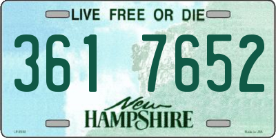 NH license plate 3617652