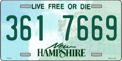NH license plate 3617669