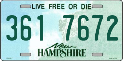 NH license plate 3617672