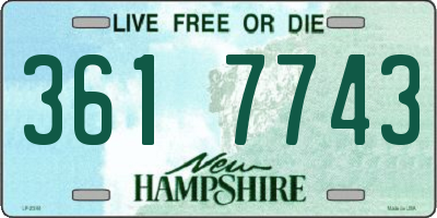 NH license plate 3617743