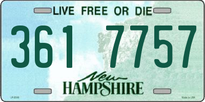 NH license plate 3617757