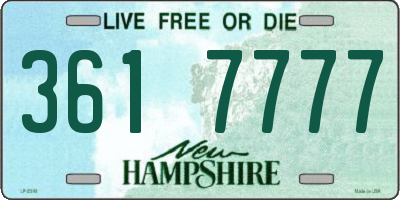 NH license plate 3617777