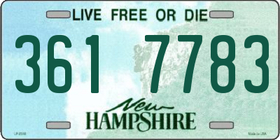 NH license plate 3617783