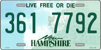 NH license plate 3617792