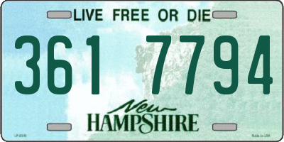 NH license plate 3617794