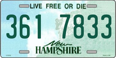 NH license plate 3617833