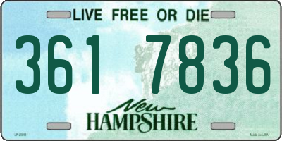 NH license plate 3617836