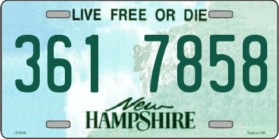 NH license plate 3617858
