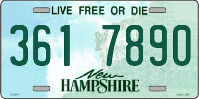 NH license plate 3617890