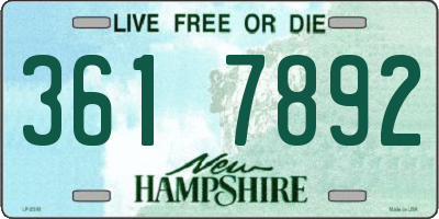 NH license plate 3617892