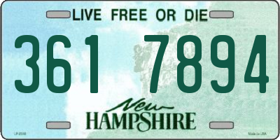 NH license plate 3617894
