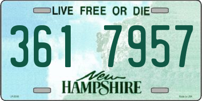 NH license plate 3617957