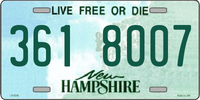 NH license plate 3618007