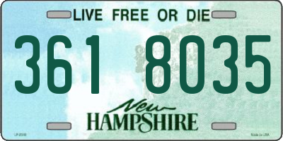 NH license plate 3618035