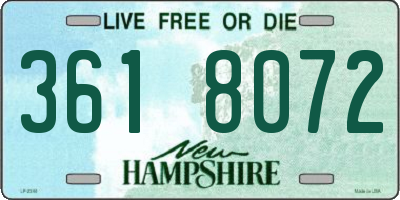 NH license plate 3618072