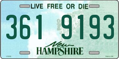 NH license plate 3619193