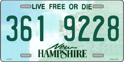 NH license plate 3619228