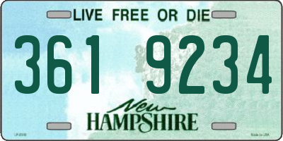 NH license plate 3619234