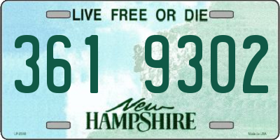 NH license plate 3619302