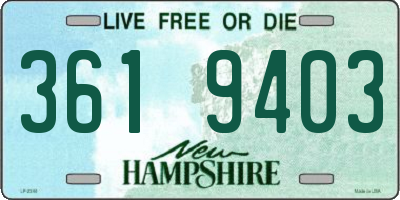 NH license plate 3619403