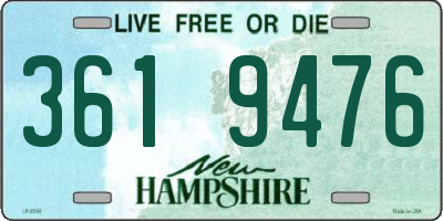 NH license plate 3619476