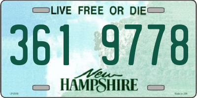 NH license plate 3619778