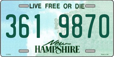 NH license plate 3619870