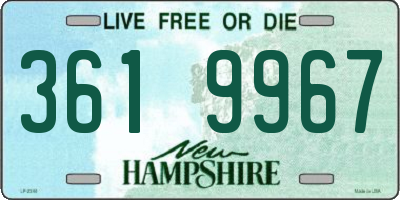 NH license plate 3619967