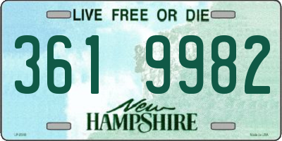 NH license plate 3619982