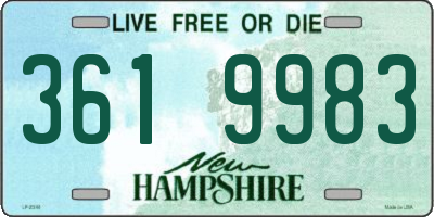 NH license plate 3619983