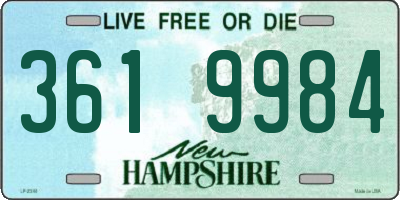 NH license plate 3619984