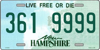 NH license plate 3619999