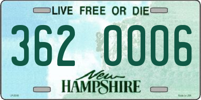 NH license plate 3620006