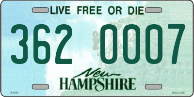 NH license plate 3620007